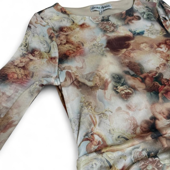 Almost Famous Mesh Angel Cherub Print Maxi Dress - Picture 7 of 8